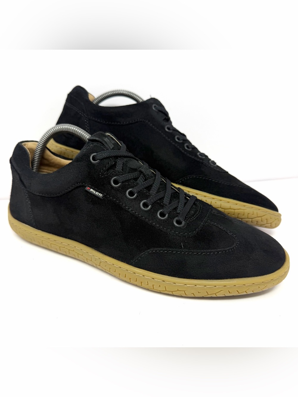 Piloti Men’s Shift Driving Racing Sneakers Sz 9 Black Suede Gum Sole Shoe EUC